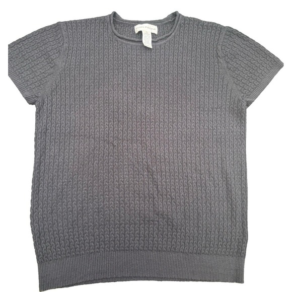 Evan Picone Sweaters - Vintage Evan Picone Sweater Womens Black Sz XL Short Sleeve Knit  Ramie Angora